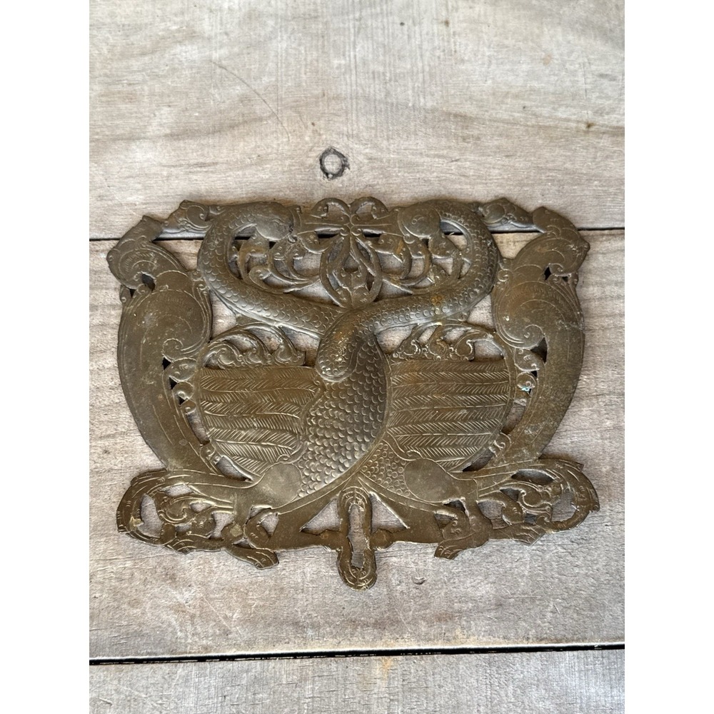 Vintage Asian Wall Brass Decor Mythical Creature Goose‎ Creature